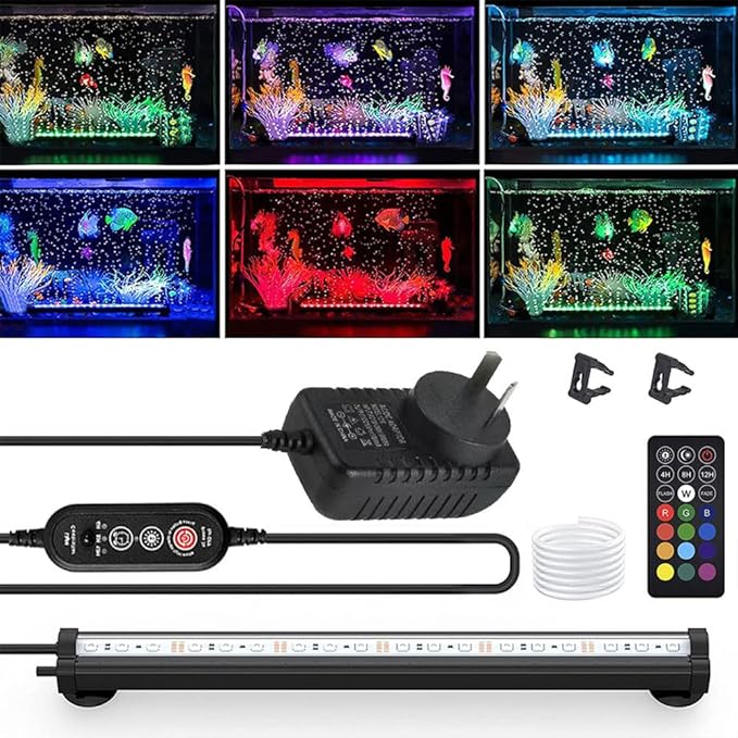 Abeststudio RGB LED Fish Tank Light Submersible Aquarium Light