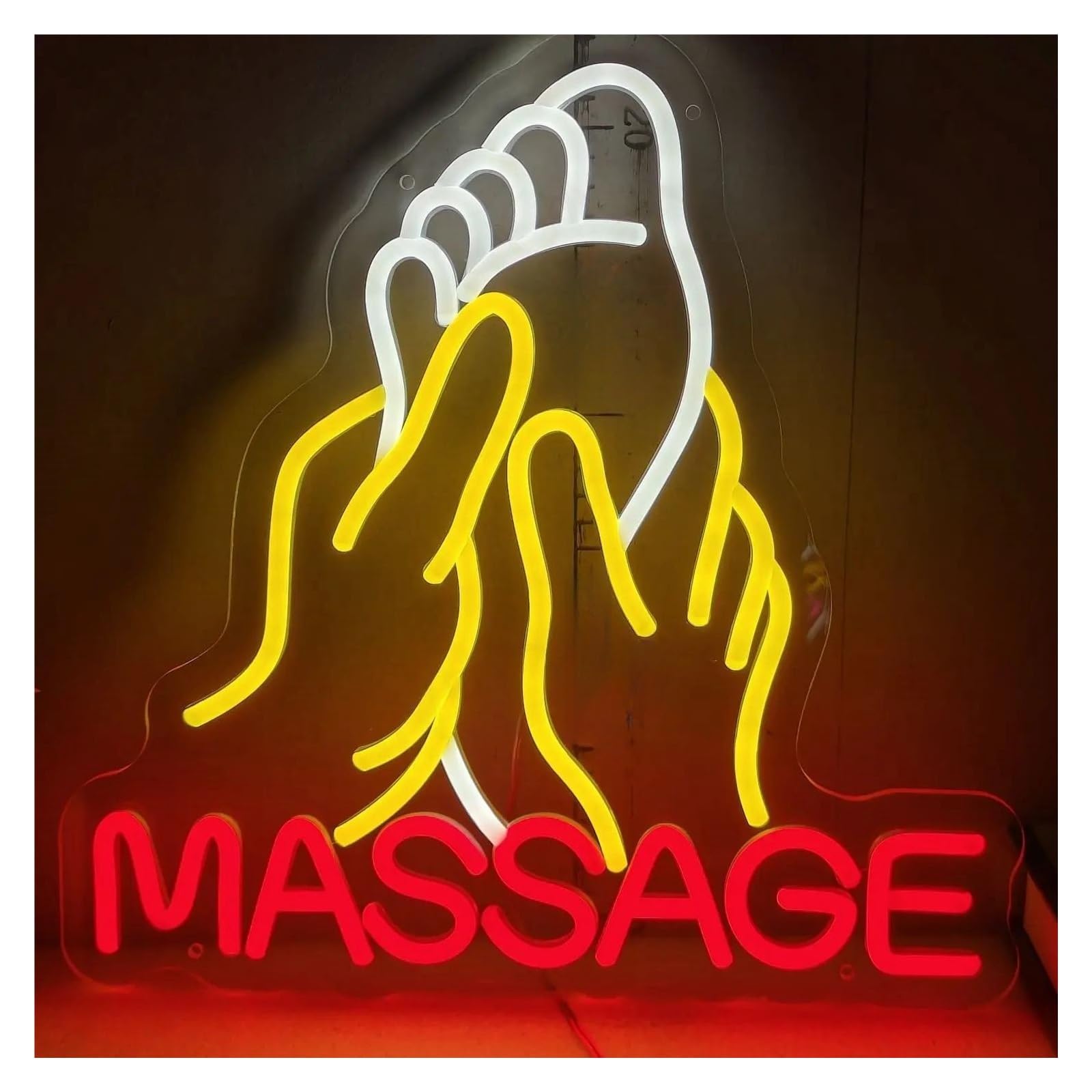 LEMST Signs Lamp Foot Massage Neon Sign Dimmable USB Cable for Spa Room Wall Decor for Business 34X34cm