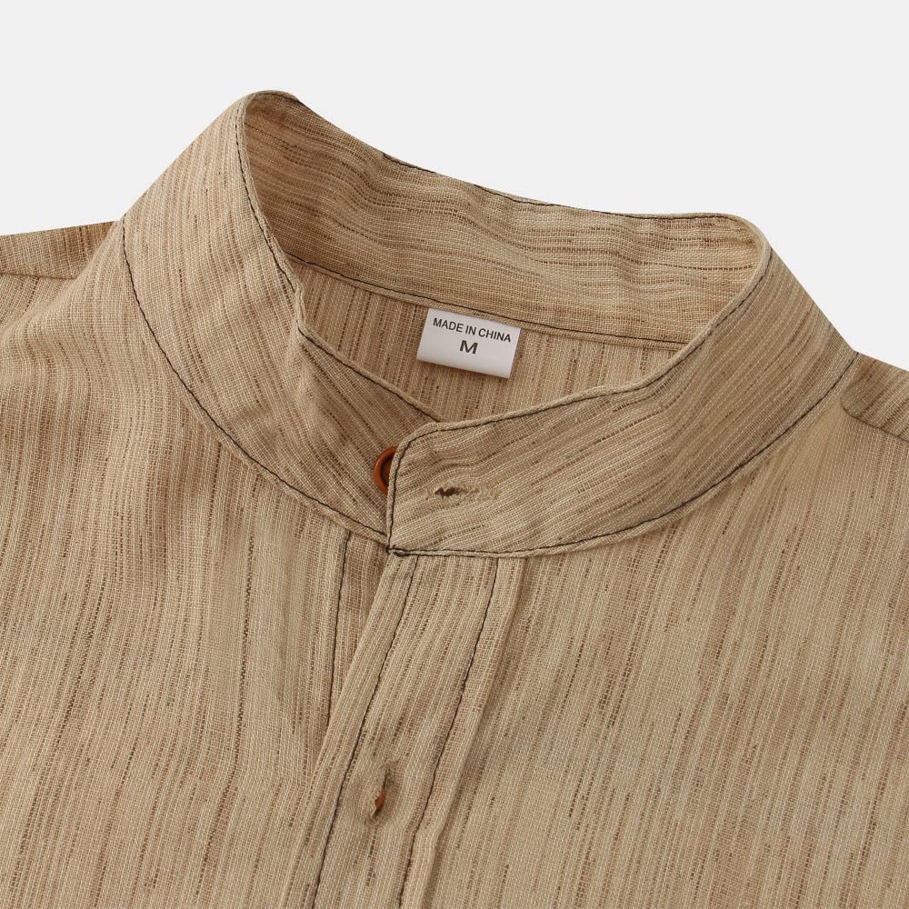 Herren Hemd Kurzarm, Lässige Leinenhemden Herren Khaki Sommerhemden Opa Hemd Button Down Top Atmungsaktive Kurzarmhemden Für Herren Hawaii Beach Surf Party