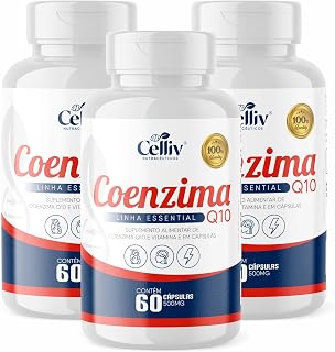 Kit Com 3 - Coenzima Q10 100mg Por Porção 60 Cápsulas Celliv