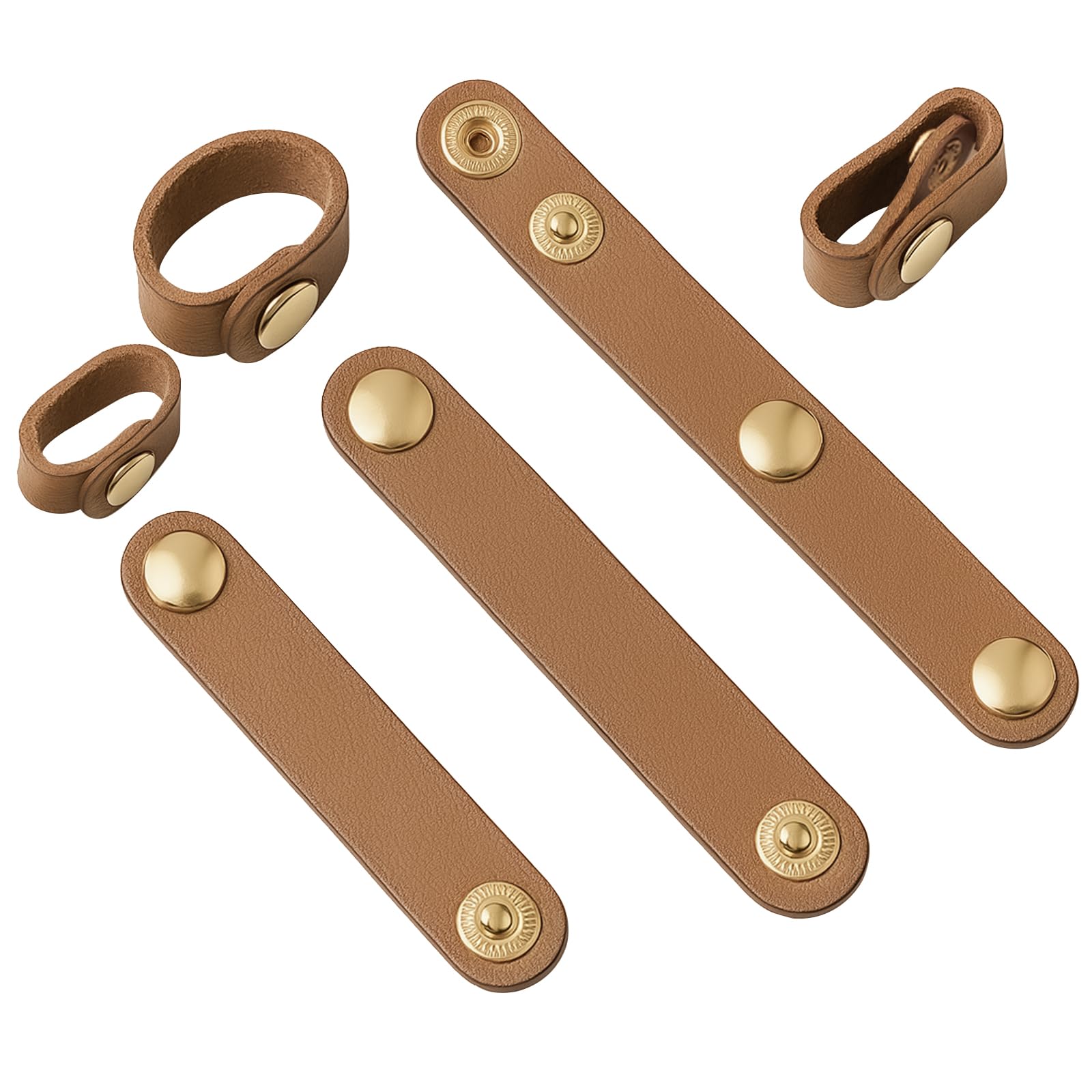 6 PU Leather Handbag Strap Shortener,Bag Protector for Handbag,with Brass Button Handle Wrap Cover for Handbags and Shoulder Bags (Beige)