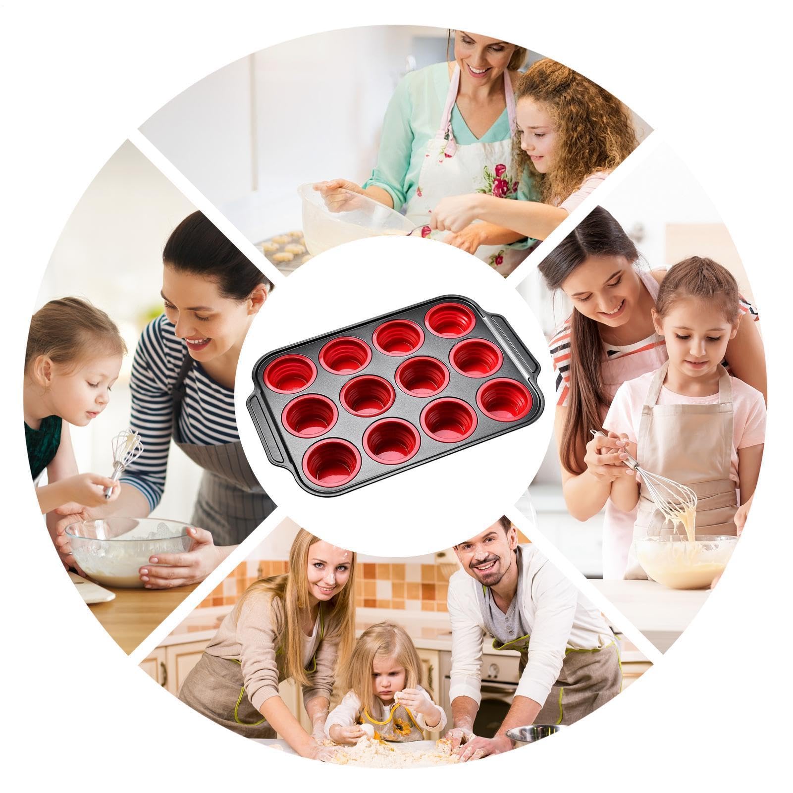 Molde De Silicona Para Muffins Bandeja De Moldes Para Hornear | Bandeja Antiadherente Para Cupcakes Para Muffins Postres Tartas Pasteles Tortillas Brownies Apartamentos Cocina Restaurante