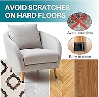 Vista 2 de 24 protectores de suelo redondos para patas de silla, de fieltro de silicona, almohadillas para patas de muebles, cubiertas para pisos de madera