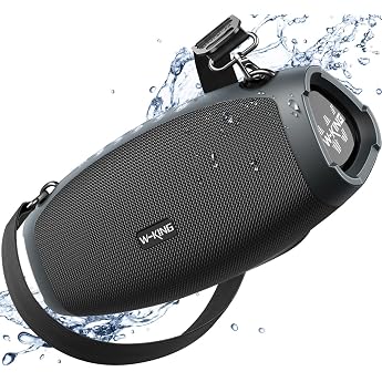 W-KING Bluetooth Lautsprecher, 120W Max Musikbox Bluetooth Box IPX6 | 110 dB waterproof stereo outdoor party boom box, three 