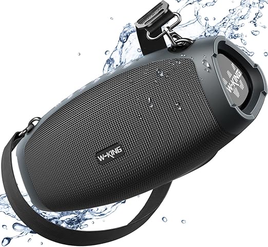 W-KING Portable Speakers Bluetooth Wireless, 120W MAX IPX6 Waterproof Loud Bluetooth Speaker Boombox, Triple Passive Radiator/Subwoofer*2-70W Deep Bass/DSP/42H/PowerBank/EQ/Party Large Outdoor Speaker