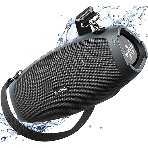 W-KING Bluetooth Speaker, 120W Peak Outdoor Loud Portable Speakers Bluetooth Wireless Boombox, IPX6 Waterproof Party Large Speaker, 70W Triple Passive Radiators-Deep Bass/Subwoofer*2, 42H, TF, AUX/EQ