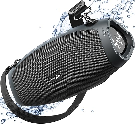 W-KING Bluetooth Speaker, 120W Max Loud Portable Speakers Bluetooth Wireless Boombox, IPX6 Waterproof Party Large Outdoor Speaker, 70W Triple Passive Radiators- Deep Bass/Subwoofer*2, 42H, TF, AUX, EQ