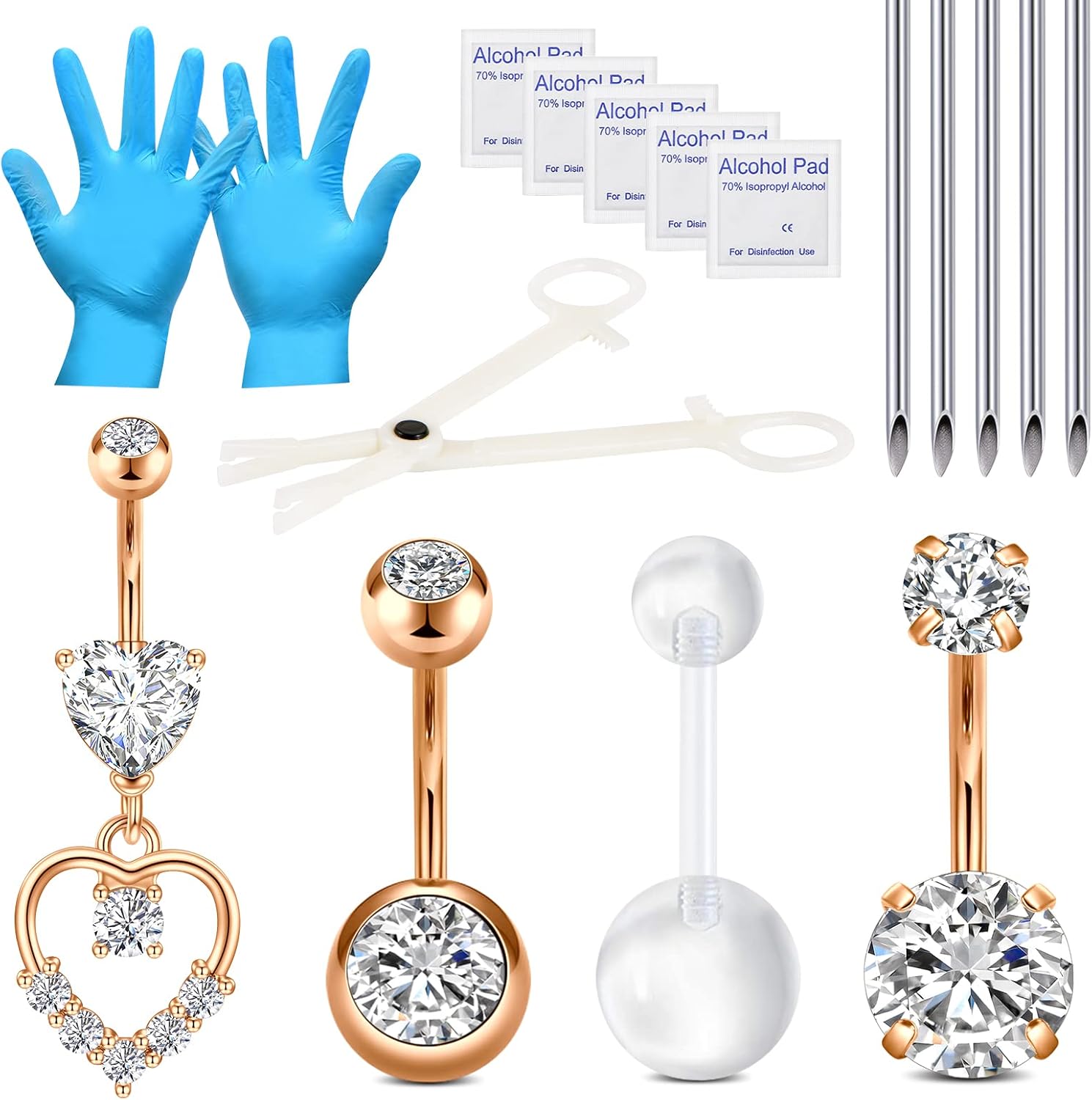 DJCIW Belly Button Ring Piercing Kit,Belly Button Piercing