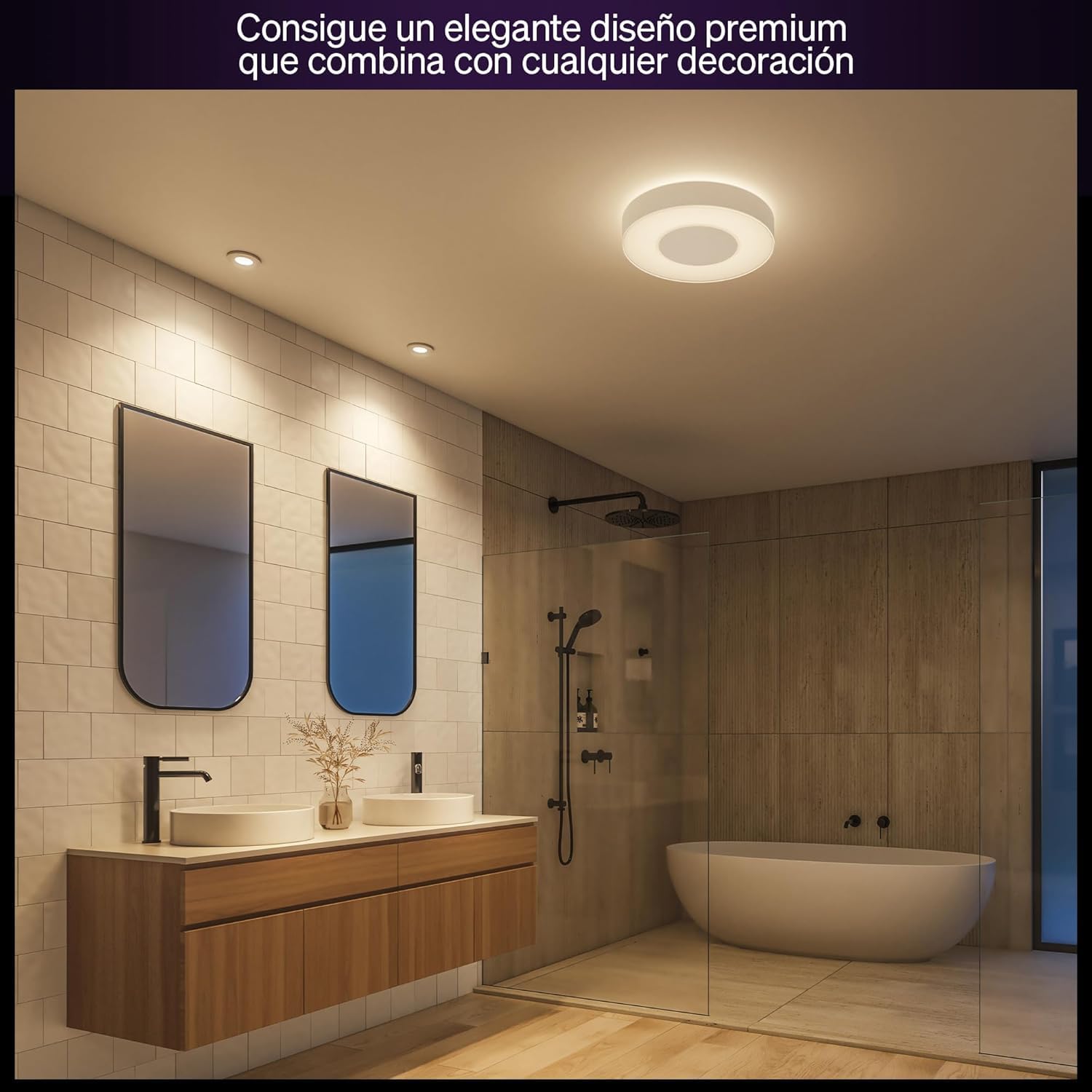 Philips Hue - Xamento, foco empotrable inteligente (1un), ideal para baño, luz blanca y colores, Bluetooth+Zigbee, Compatible con Alexa y Google Home, color blanco