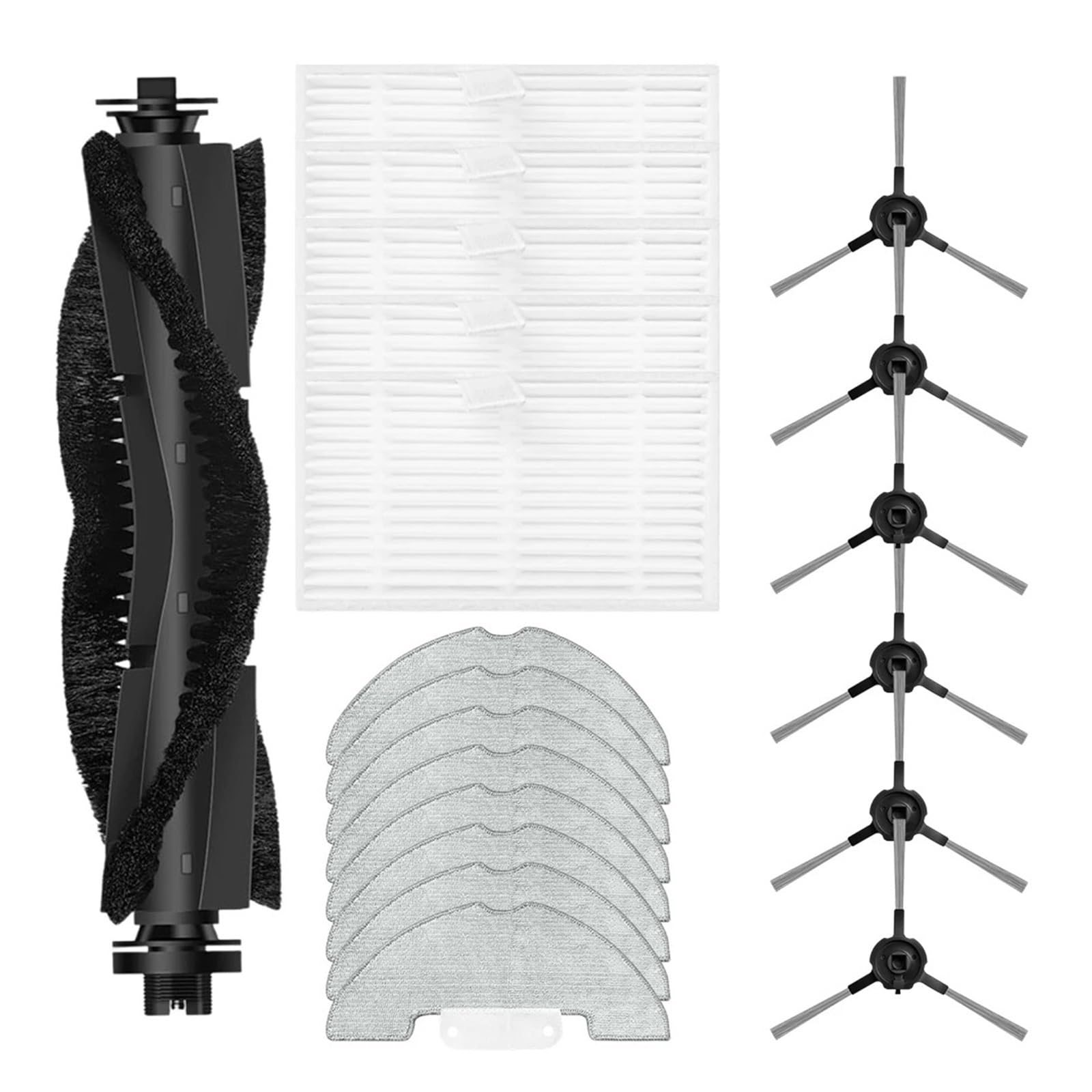Compatible For Airzeen， R7 J10，Compatible For Laresar， P10 Main Side Brush Filter Mop Cloth Kit Vacuum Cleaner For Cleaning Accessories(B set)