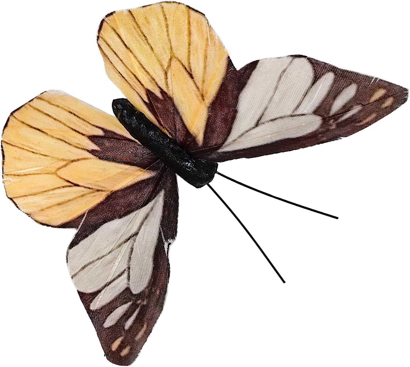 Berfutall-Artificial Feather 3D Butterfly Party Decorations Set of 12 with Clip 6 Color Ornaments for Home Decoration