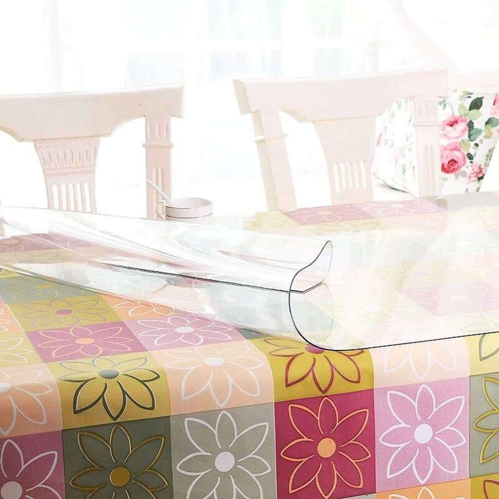 Home Covers { 2.0 MM } PVC Table Cover Protector Waterproof Pad in Multi 35.4 X 48 Inch