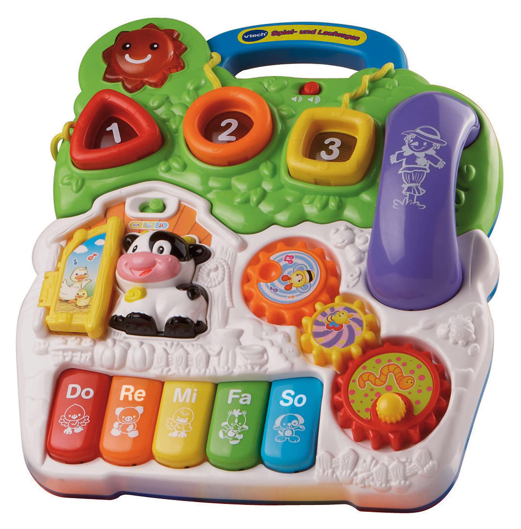 Chariot De Marche Bebe VTech Éléphanteau Trottino - Trotteur Bébé Interactif 9-36 Mois Avec Freinage - Version FR Jouet Apprentissage Marche