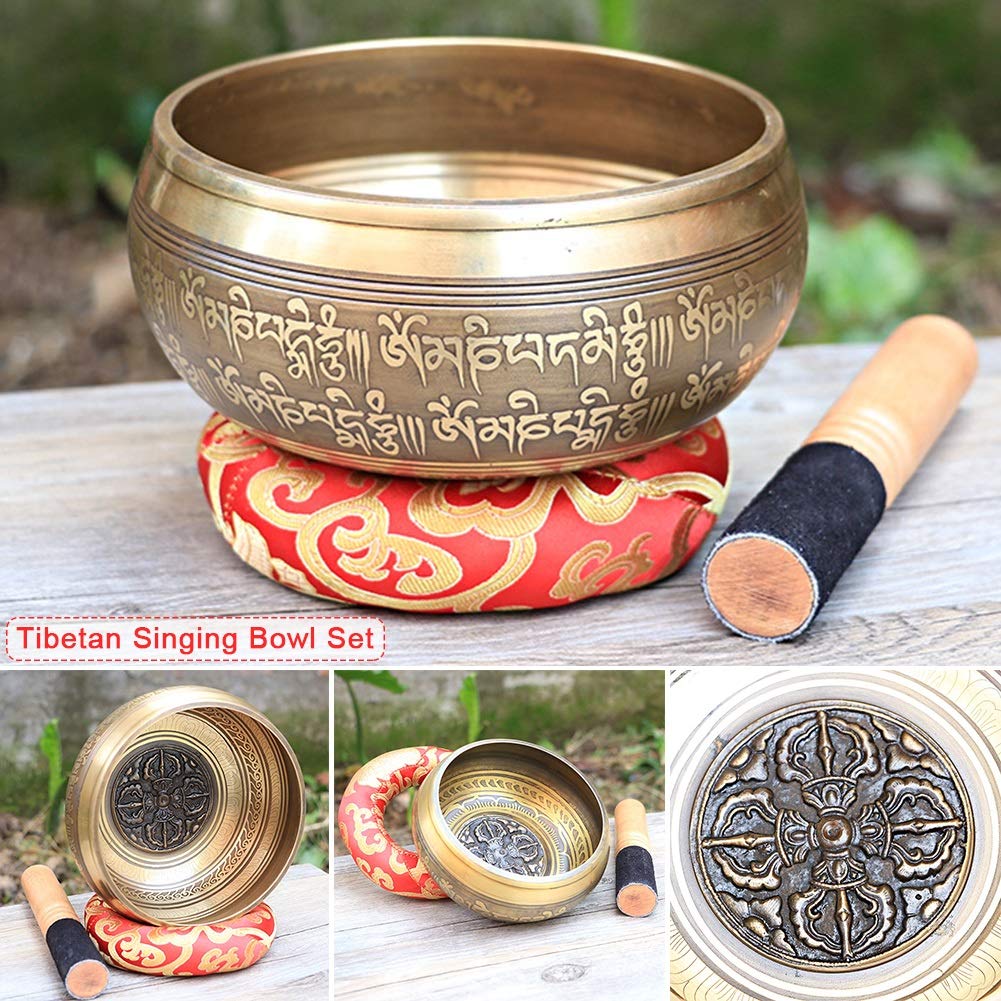 Regalo Fatto a Mano con Set di Campane tibetane in Lega, a Forma di Cuore, per Meditazione, rilassamento e Pace.
