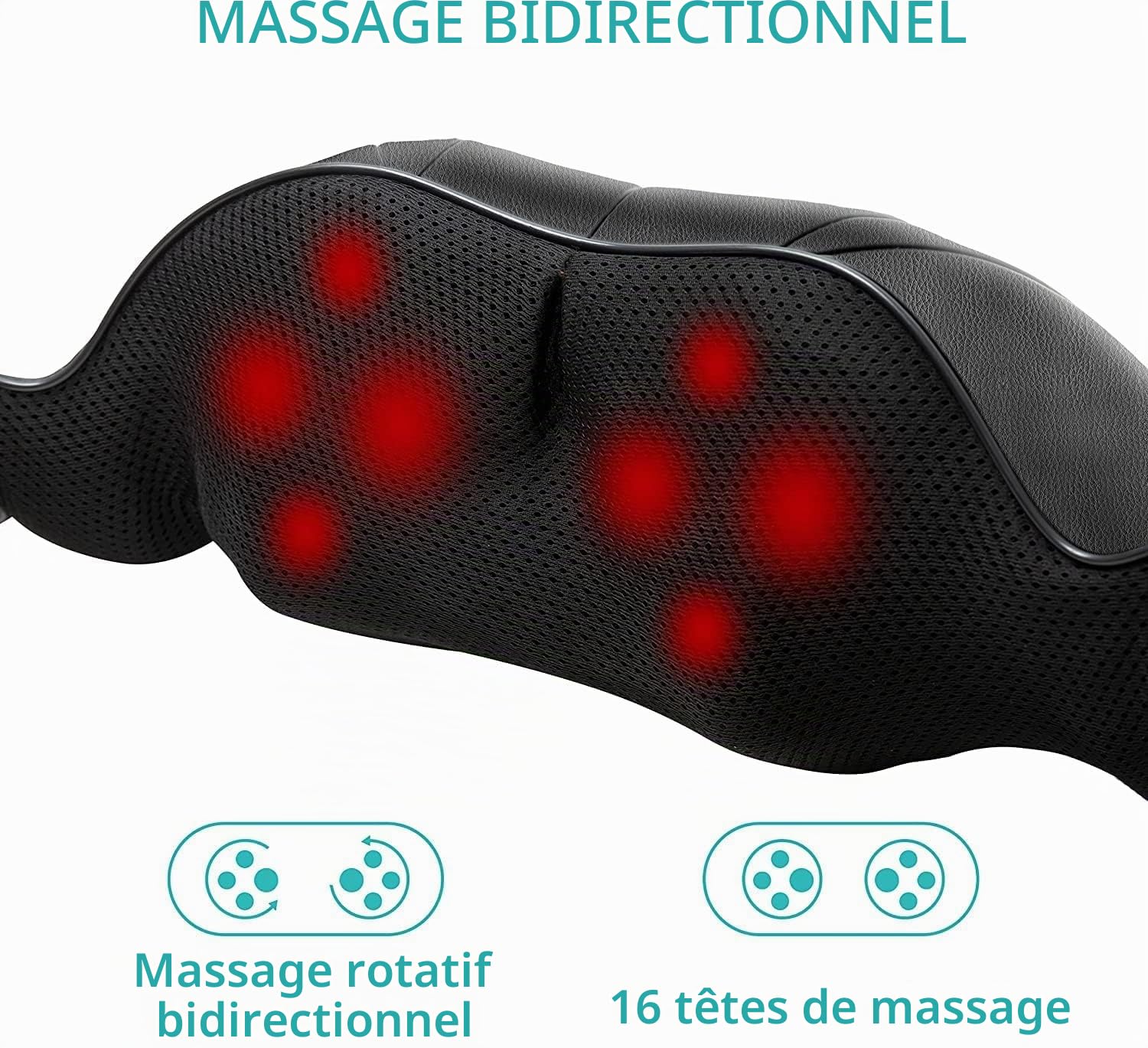 AERLANG Masseur Cervical, Massage Dos et Cou Épaules avec Chauffage,Appareil de Massager Shiatsu Électrique ur Massage Nuque Cervicales Epaule,Cadeaux Pour Maman, Papa, Femmes et Hommes