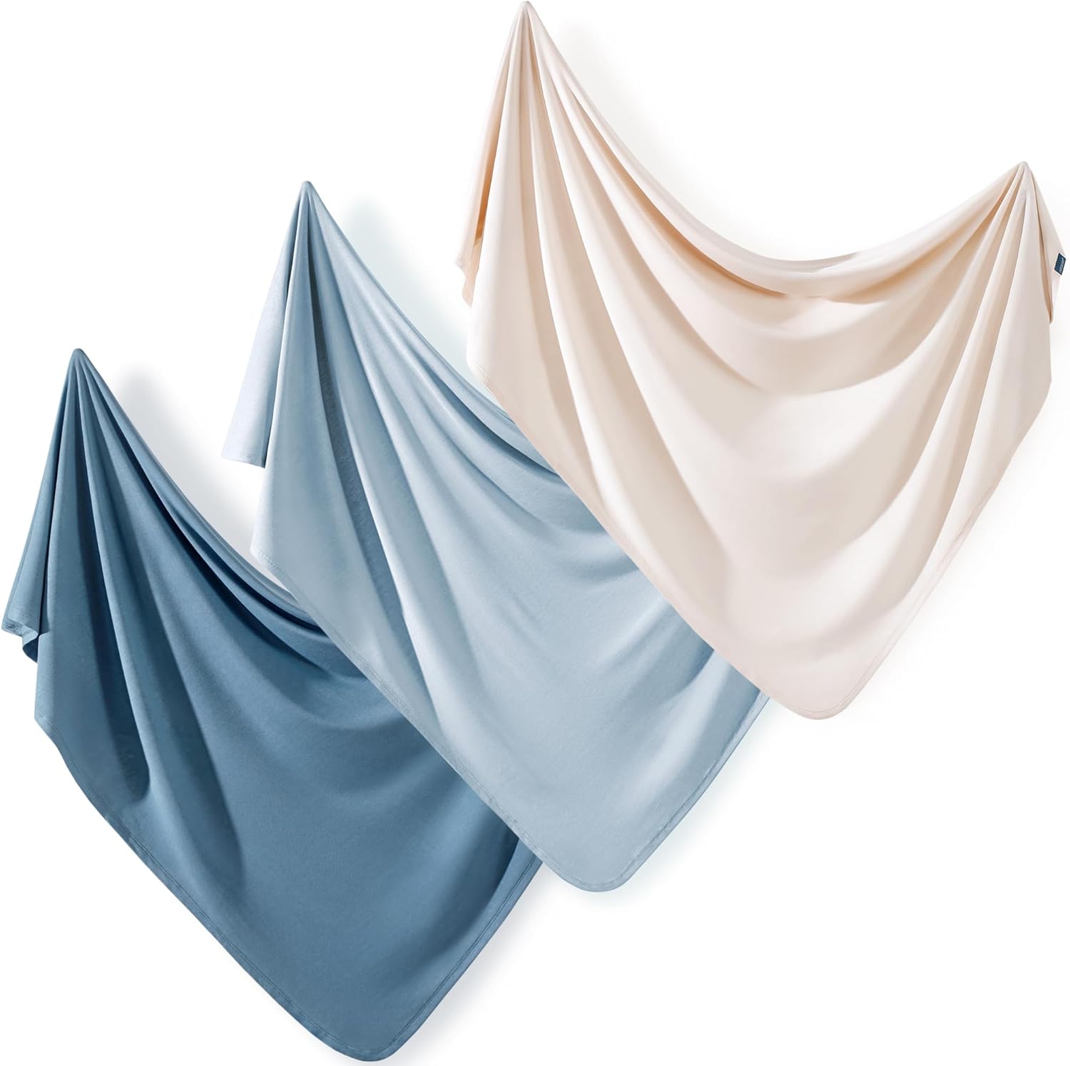 GRSSDER 3 Pack Newborn Swaddle Blanket, Ultra Soft Stretchy Jersey Knit Extra Large Size 33 x 44 Receiving Blankets for Easy Swaddling Baby Snug and Cozy, Comfortable and Lightweight for All Seasons