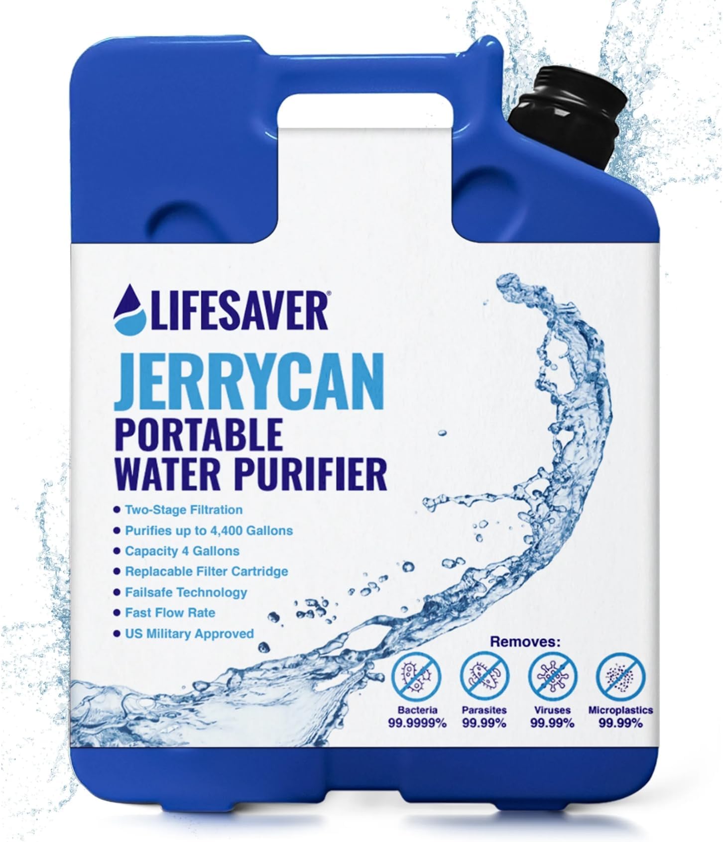 Lifesaver Jerrycan Water Purifier - Military Spec, Heavy Duty Water Purifier for Overlanding, Camping, Hiking, Emergency Preparedness and Survival Kit