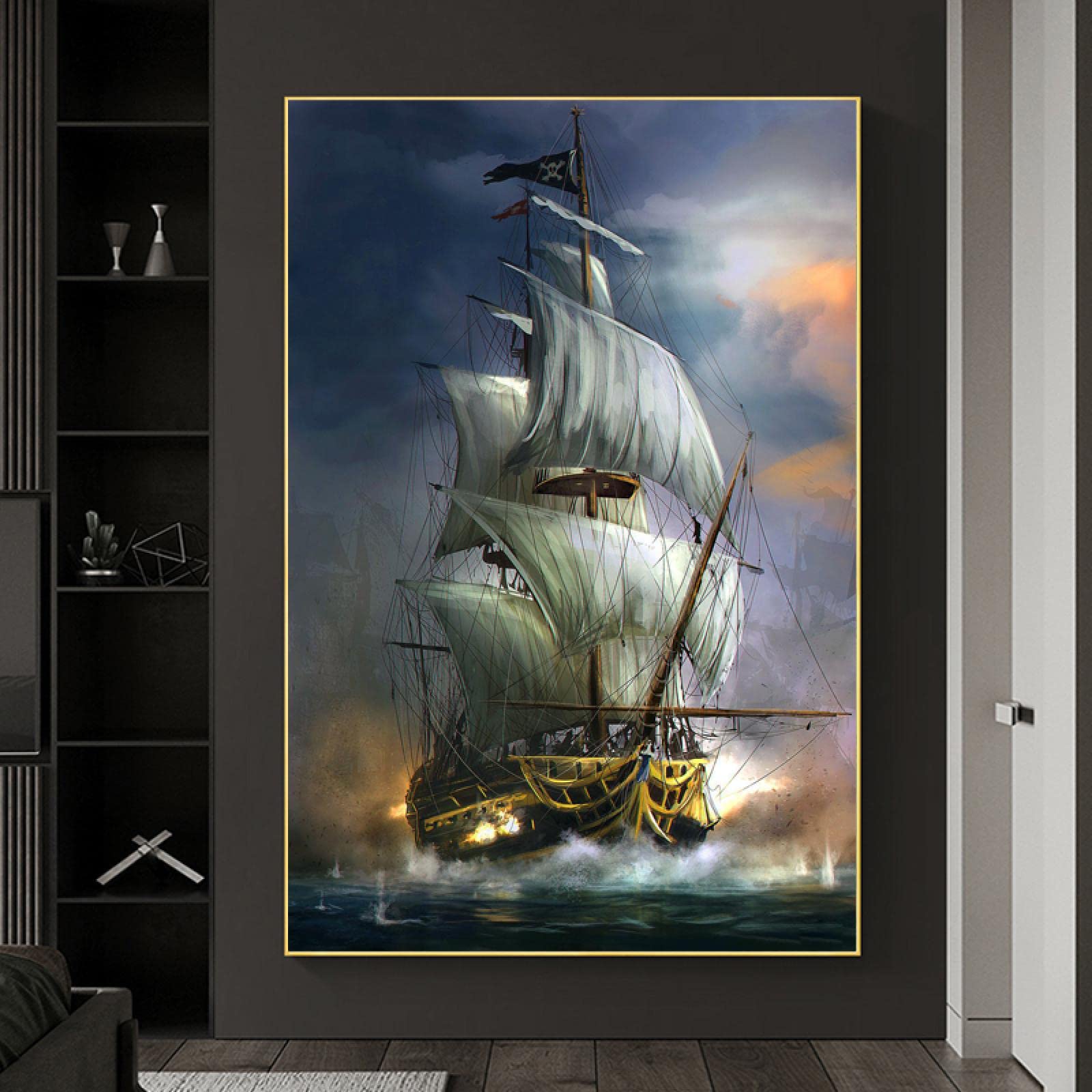 Impresión En Lienzo De Un Velero: Arte Mural Moderno De Un Barco Pirata - España