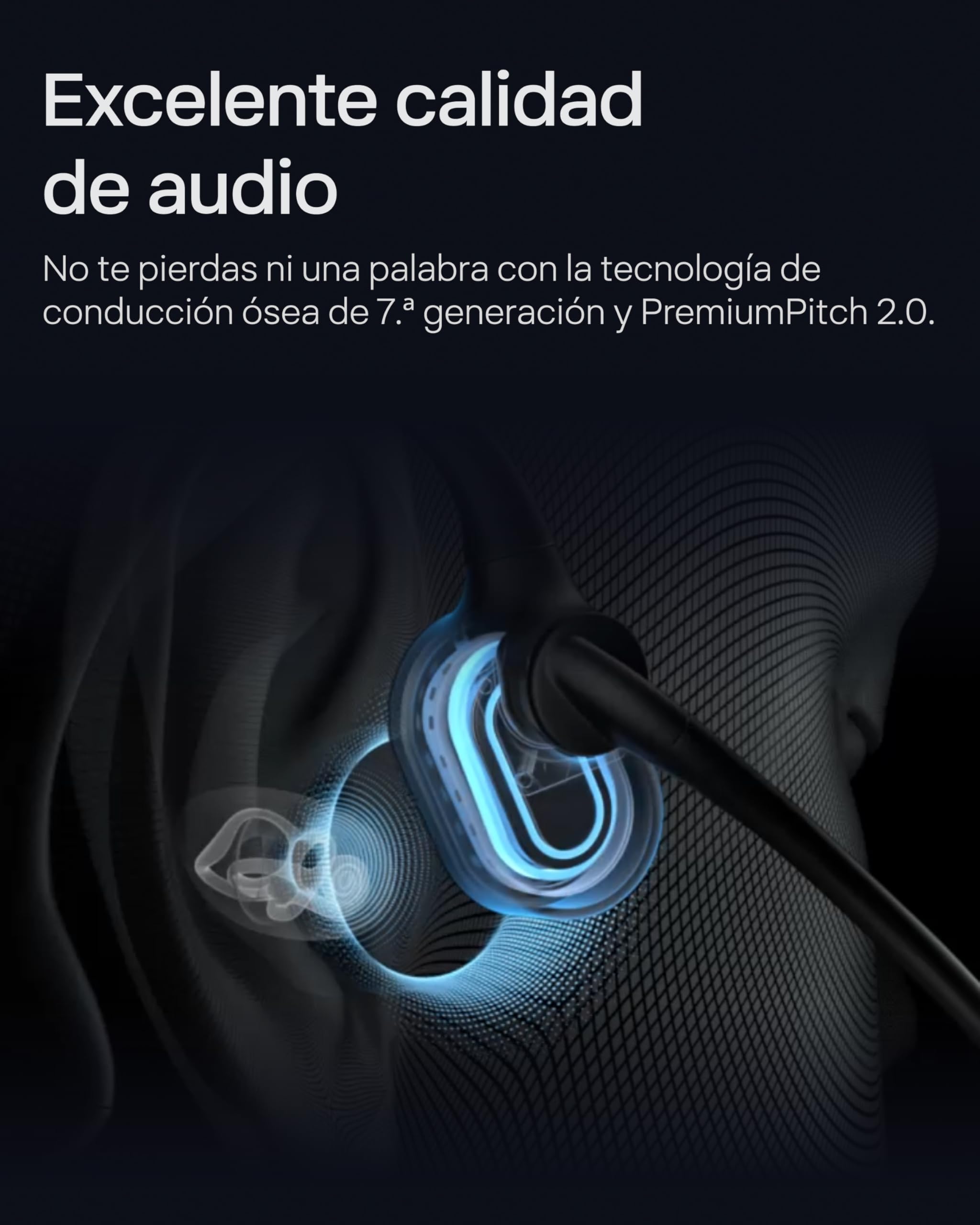 SHOKZ OpenComm2 UC 2025 Upgrade Auriculares Conducción Ósea Bluetooth,Negro | Inalámbricos | Oído Abierto | con Micrófono de Cancelación de Ruido | para Office y trabajo | Puerto de Carga Tipo C