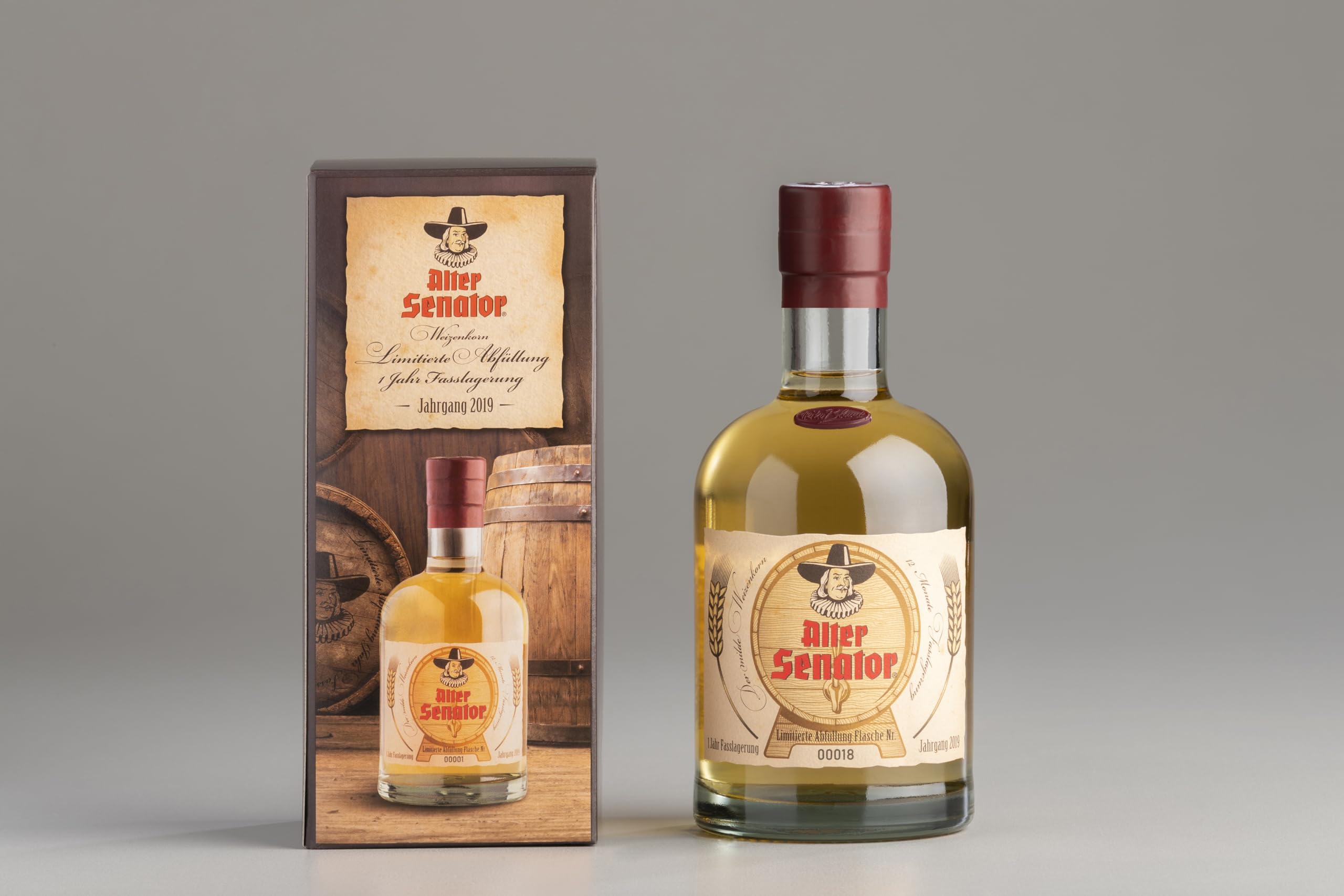 Heiko Blume Alter Senator Korn 2019 - Limitierte Edition - 500ml, 35% vol. - Im Fass gereift - Handgefertigt in Deutschla
