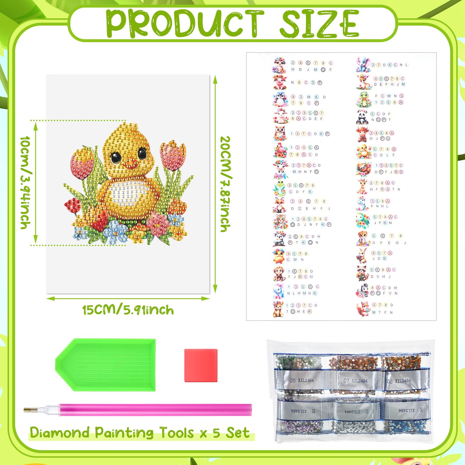 Xuhal Paquete de 30 kits de cartón de flores de acuarela para adultos, lindos animales, pintura de diamantes para principiantes, 5D, arte de gemas, pintura por diamantes, kits de manualidades