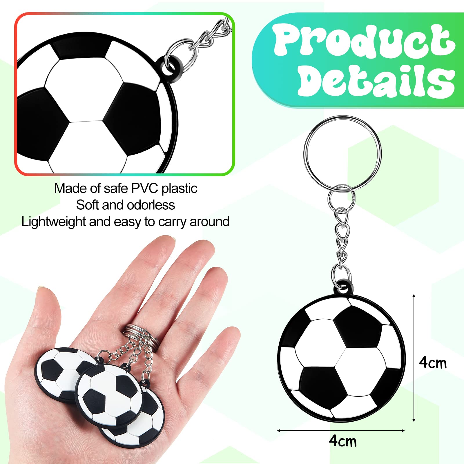 10er Set Fußball-Schlüsselanhänger Für Kinder - Bunte Cartoon-Designs, Perfekt Als Mitgebsel Für Partys