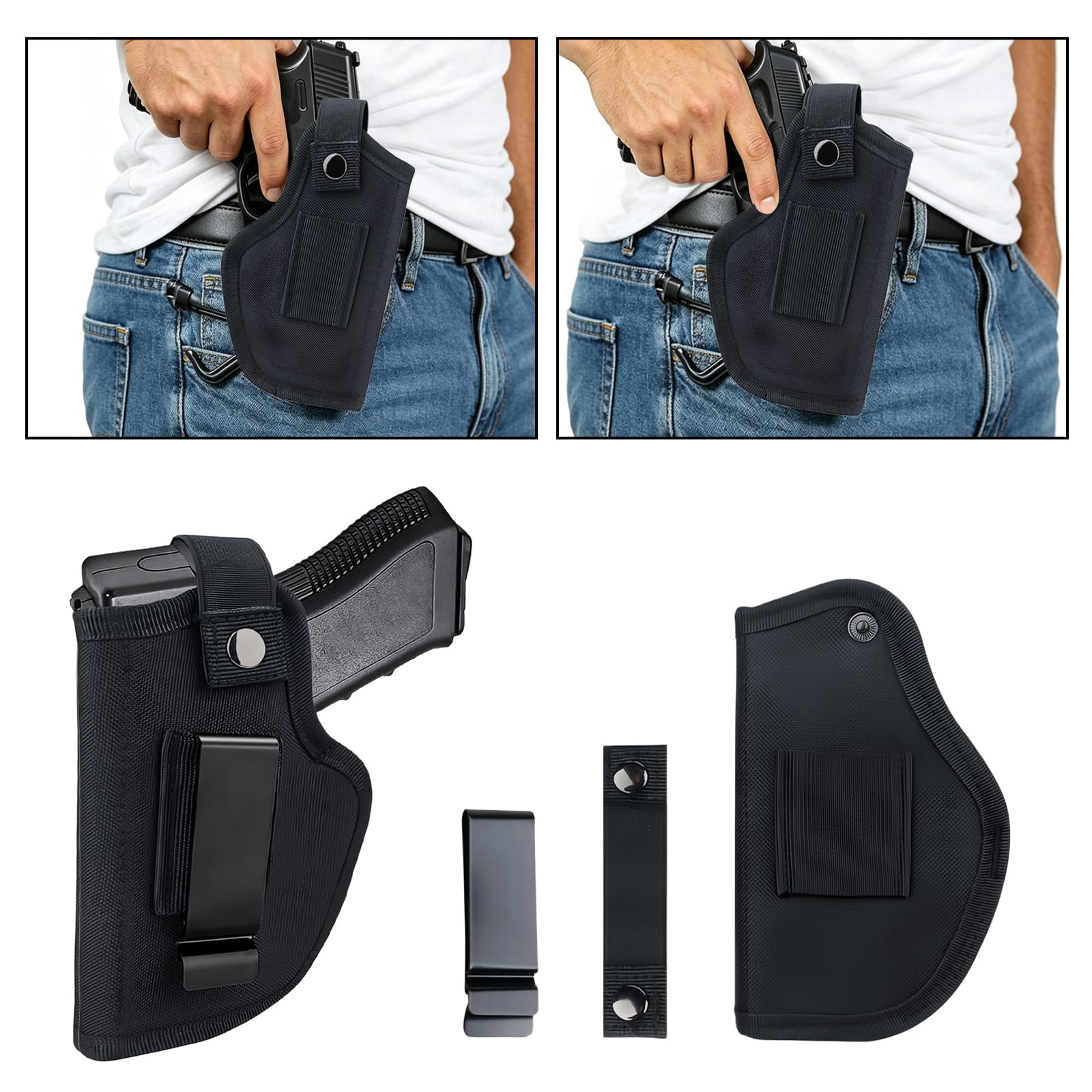 flintronic Fondina Ascellare Nascosta, Tattica Occultabile Fondina, con Regolabile Cinturino eTasche per Caricatori, Fondina Pistola Universale