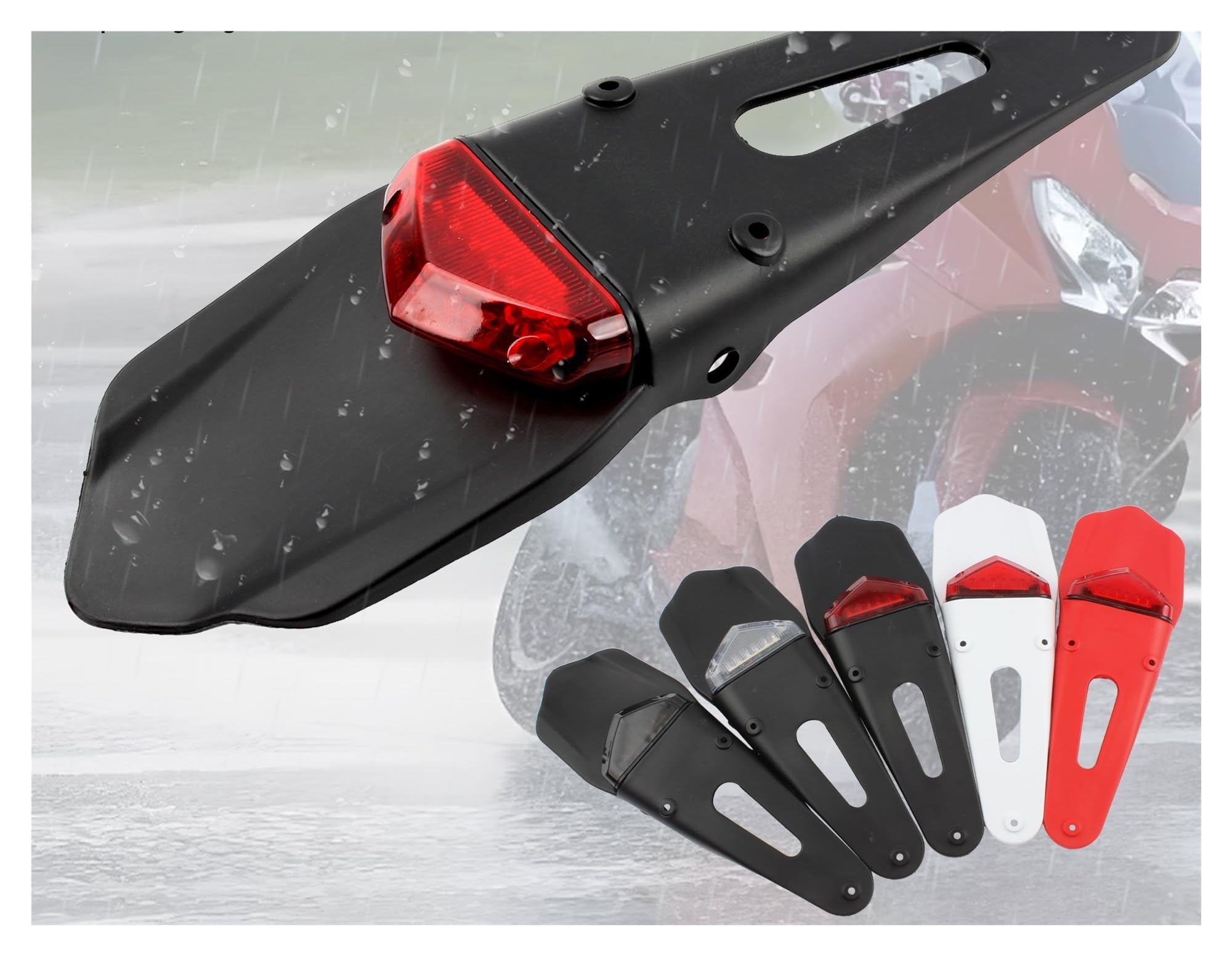 Luce Stop Fanale Posteriore Fanale posteriore per parafango per moto, da cross, 12 V, LED, luce, freno, stop, targa, parti a per