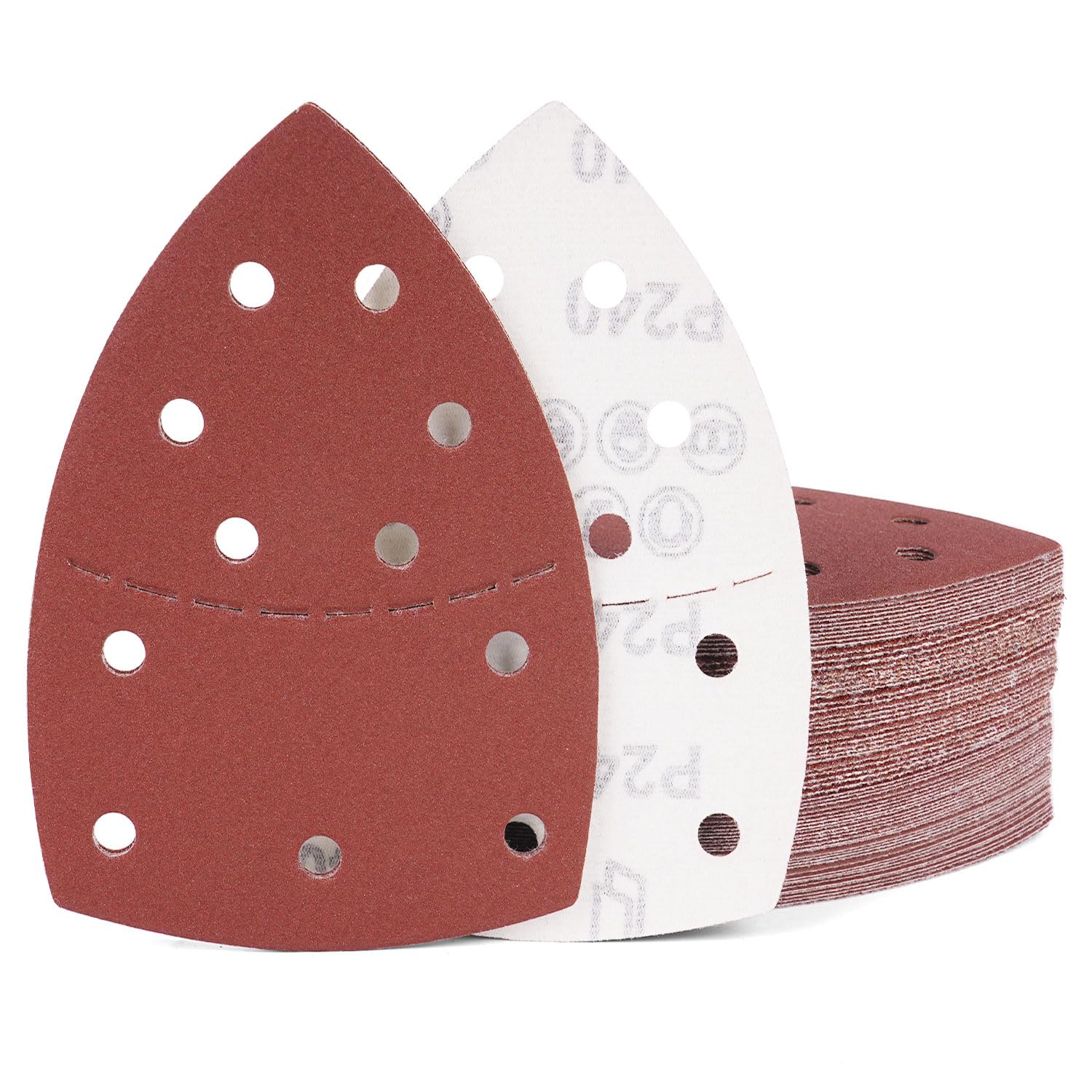 60 Stück Schleifpapier Dreieckschleifer Set 105x152 mm (93x93x93 mm), 11-Loch(40/60/80/120/240/400x10 Stück), für Bosch PSM 100A, PSM 160, PSM 200 AES, PSM 18, PDA 180