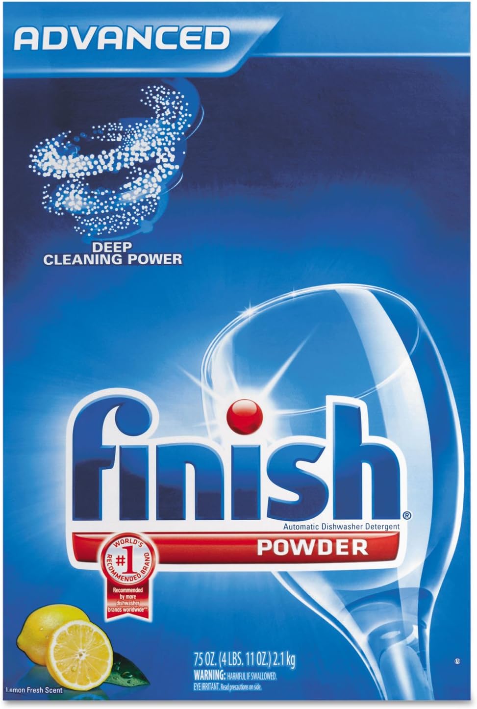 Finish Powder, Lemon Fresh, 75-Ounce (2 Pack)