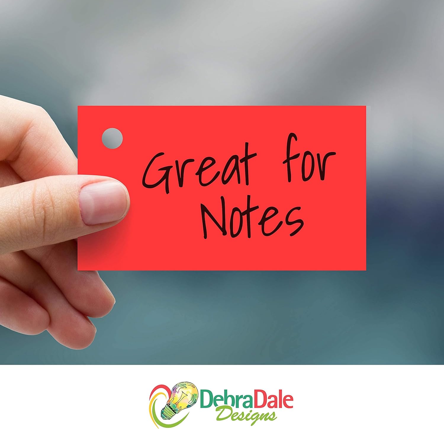 Debra Dale Designs - 560 Small Blank Study Flash Cards - Single Hole Punched - 5 Rings - 3-1/2" x 2" - 8 Bright Cardstock Colors - 70 Each Color - Premium Heavy 100# Cover Card Stock
