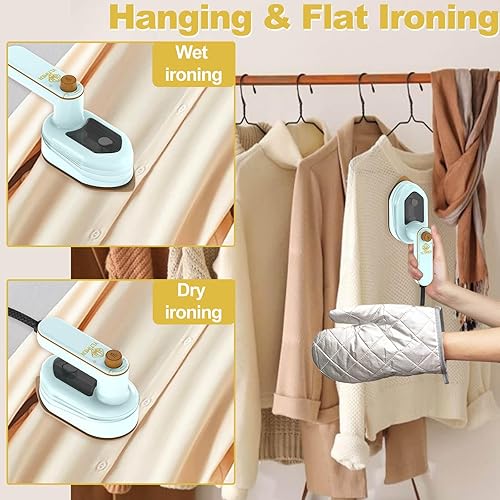 Miniatura 3 de Mini plancha portátil de viaje para ropa, vapor de hierro de mano giratorio de 180, máquina de planchar de tamaño pequeño, vaporizador de ropa para