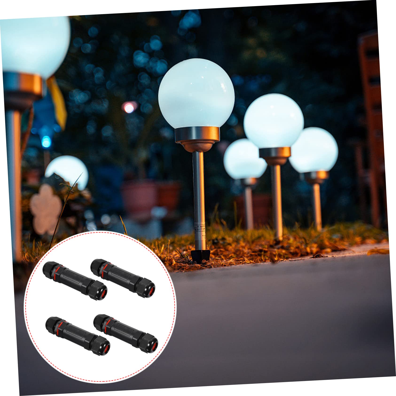 DOITOOL 2 Set 3 Pin Connettore Luce Led Ip68 Connettore Elettrico Adattatore Filo Per Luci Da Giardino 4 Pezzi * 2