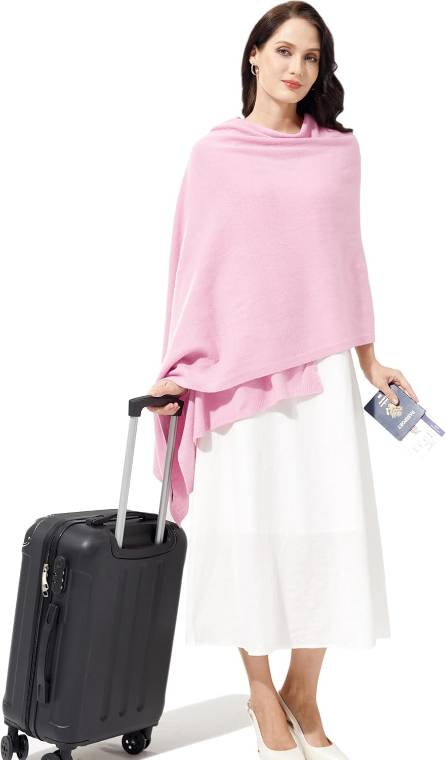 Luxury 100% Cashmere Wrap Soft Scarf Stole Knitted Shawl for Women Wayfarer Travel Extra Large 87"x28" - Image 2