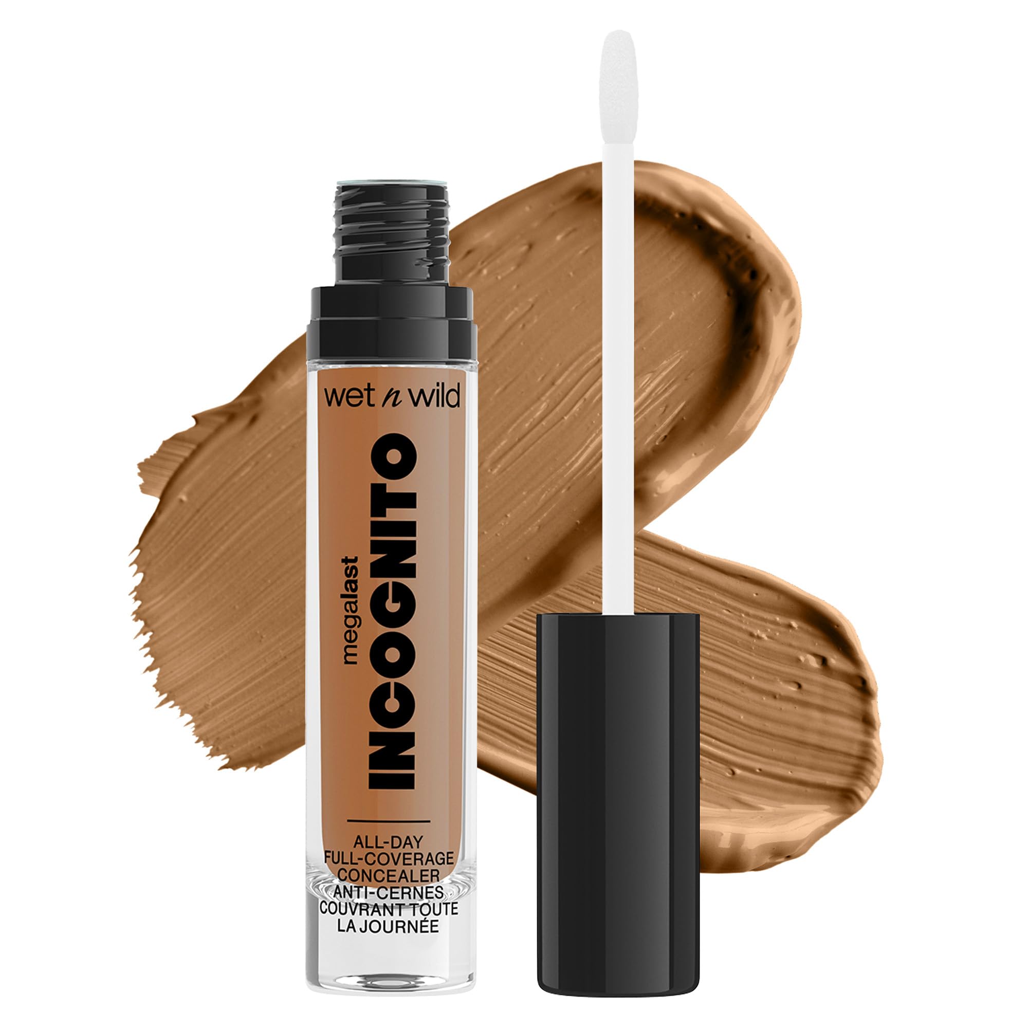 Concealer By Wet n Wild Mega Last Incognito All-Day Full Coverage Liquid Matte Concealer, Tan Deep,1114053 Tan Deep 1 Count (Pack of 1)