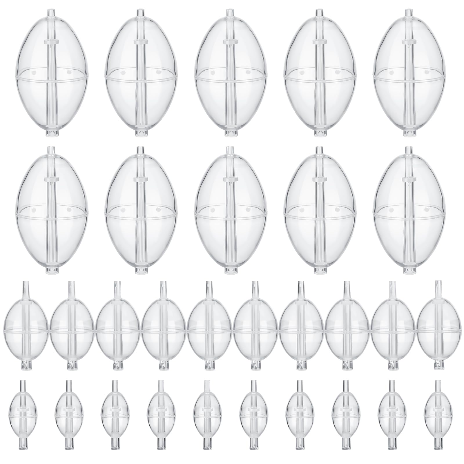 Soulchen 30 Pcs Spin Float Fishing Bobbers 3 Sizes Fishing Slip Cast Spin Floats Tackle Accessories