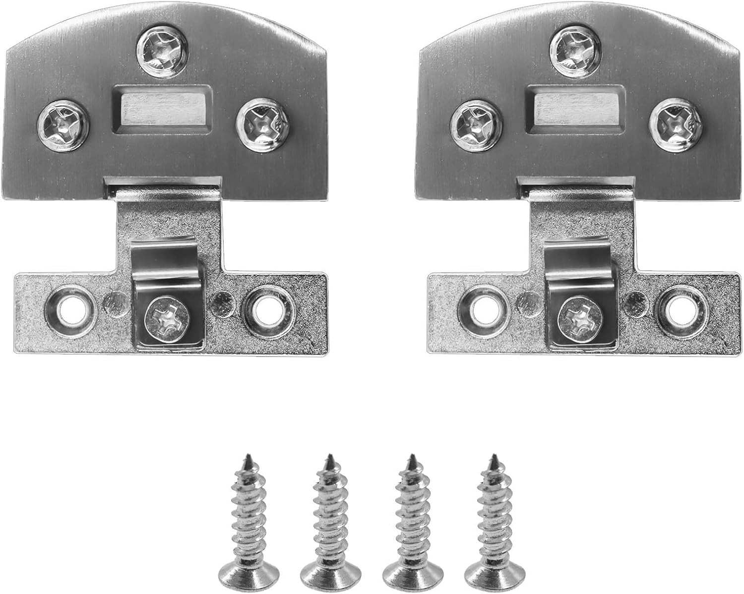 Cabinet Glass Door Hinge Bathroom Clip,Zinc Alloy Glass Door Hinge Glass Clamps,TTZEZE Heavy Duty Frameless Glass Door,Wine Cabinet,Display Cabinet,Cabinet Clip 90 Degree Hinge 2 Brushed Nickel