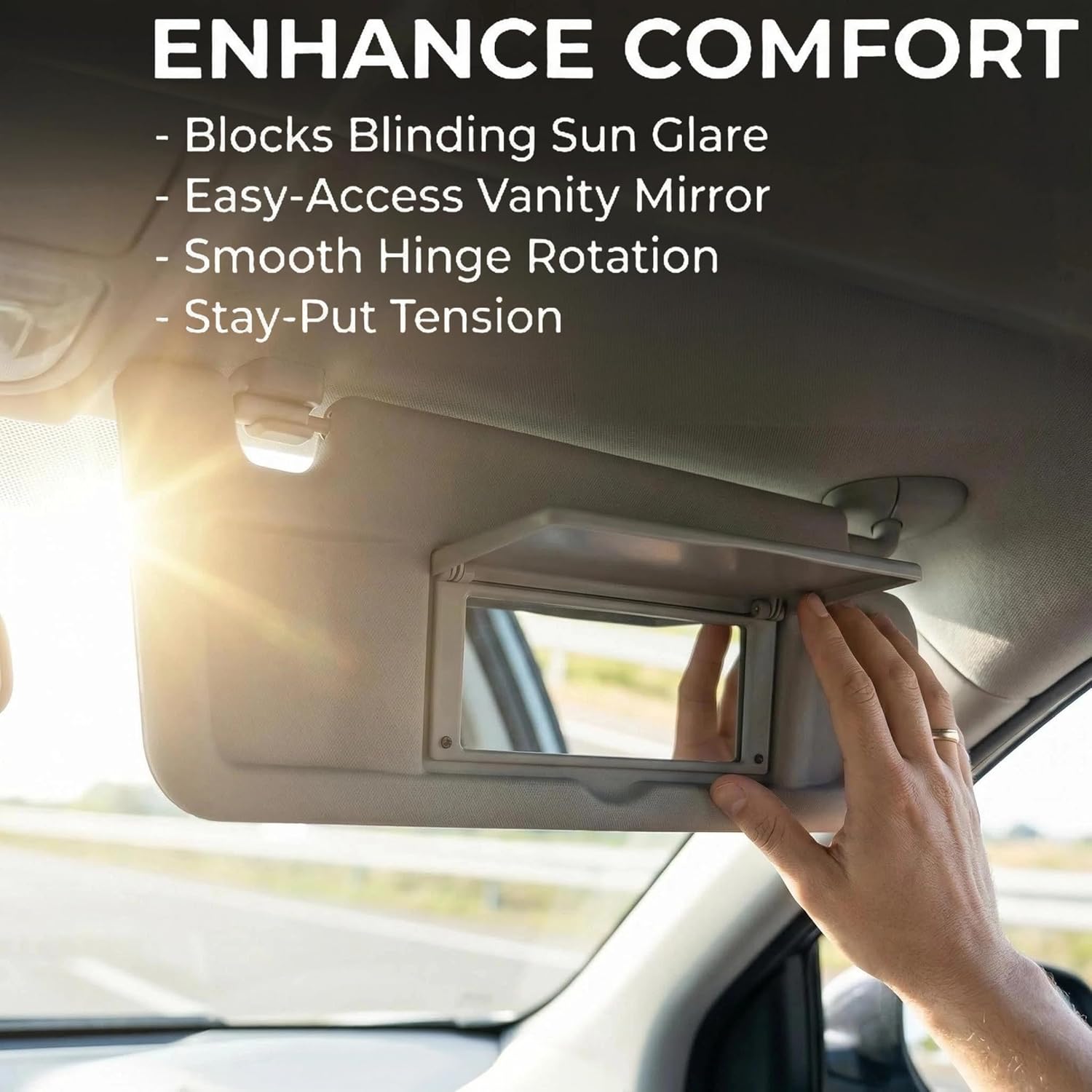 Sun Visor Right Passenger Side Compatible with Honda Civic 2006-2011 Atlas Gray Replaces 83230-SNA-A01ZA 83230-SNA-A01ZC - Sunshade with Vanity Mirror Dark Grey