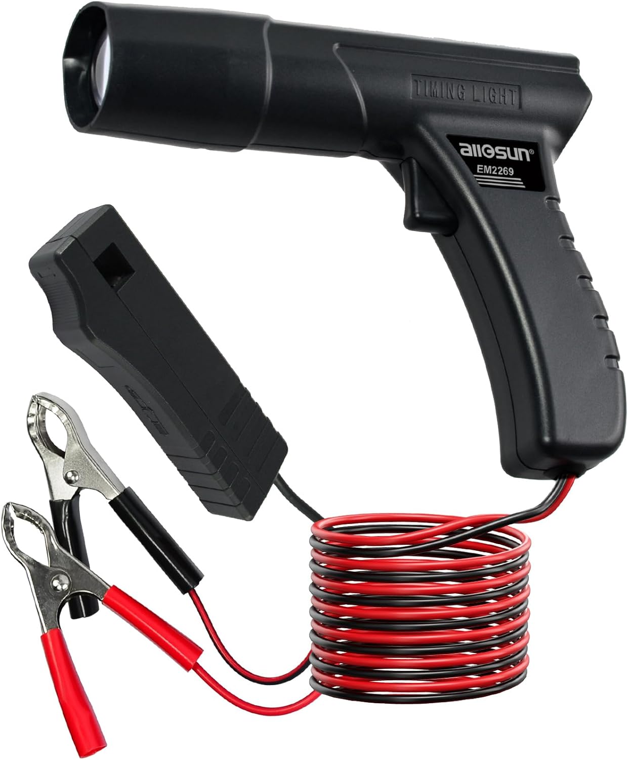 allsun Professional Timing Light for 12V Engines,Inductive Clamp Ignition Tester with Adjustable Timing, BTDC/ATDC Measurement,Car,Truck, Motorcycle Tune Up Tool,No Extra Batteries Needed