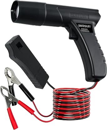allsun Professional Timing Light for 12V Engines,Inductive Clamp Ignition Tester with Adjustable Timing, BTDC/ATDC Measurement,Car,Truck, Motorcycle Tune Up Tool,No Extra Batteries Needed
