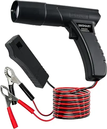 allsun Professional Timing Light for 12V Engines, Inductive Clamp Ignition Tester with Adjustable Timing, BTDC/ATDC Measurement, Car, Truck, Motorcycle Tune Up Tool