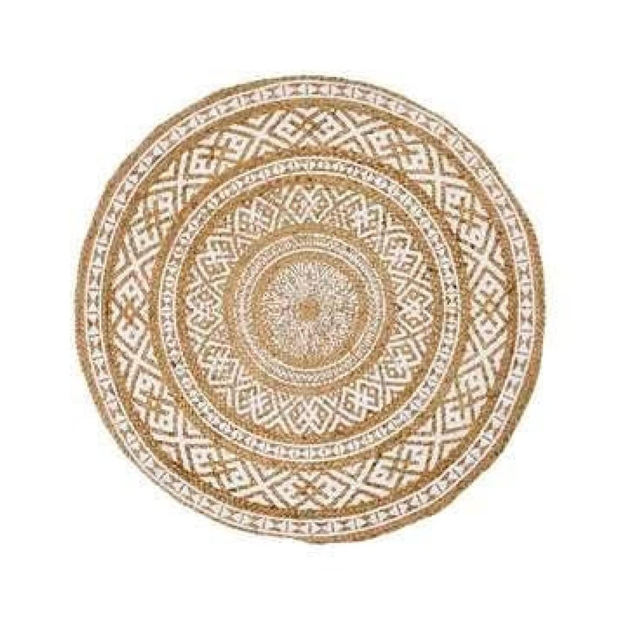 Hogar y Mas Alfombra Circular Yute Nomada White 120CM