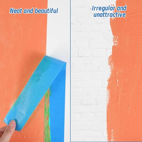 Blue Painters Tape, 5 Rolls, 48mm x 50m, Masking Tape for Painting