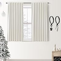 Vista 93 de SHINELAND Cortinas opacas de 102 pulgadas para sala de estar, cortinas opacas con pestaña trasera de 102 pulgadas de largo para dormitorio