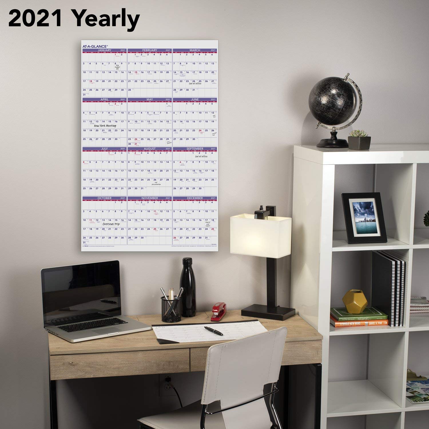 Calendario da parete 2021 di AT-A-GLANCE, 61 x 91,4 cm, annuale, extra large (PM122821)