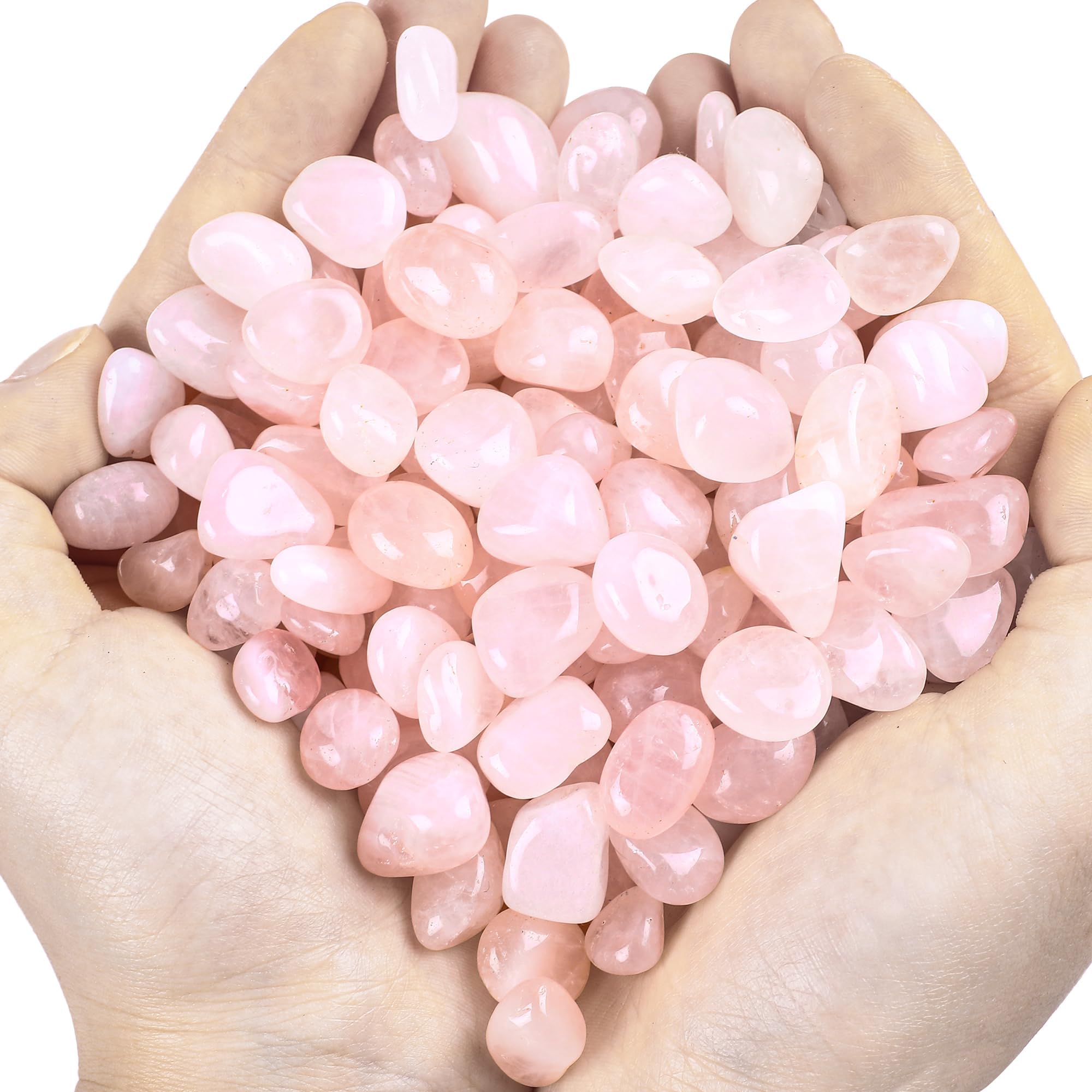 3lb Natural Bulk Rose Quartz Tumbled Polished Stones Crystal Set Quartz Stone Kit Real Raw Stones for Home Decoration Reiki Gifts Energy Therapy