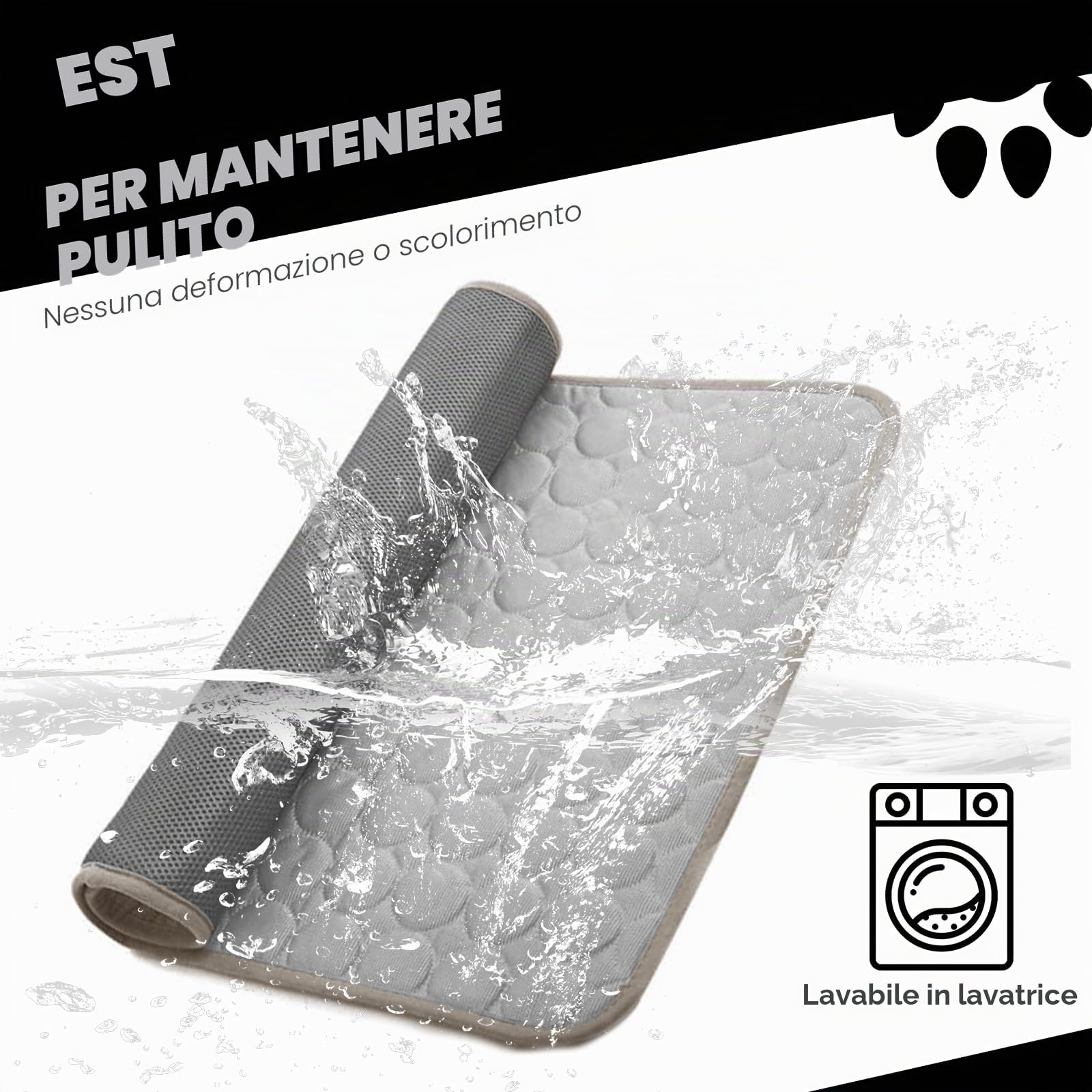 Tappetino Refrigerante Cane 69x50CM, Tappetino Rinfrescante per Cani Antigraffio, Resistente, Atossico, Pieghevole, Tappetino Rinfrescante Lavabile, Facile Pulizia per Interni, Esterni,Auto,(L/Grigio)