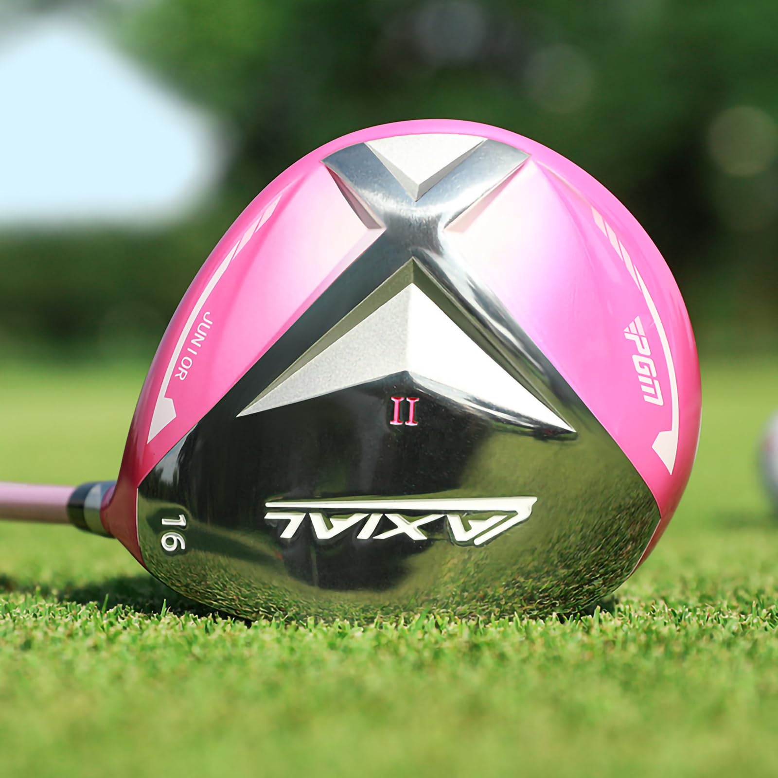 PGM AXIAL - Juego completo de palos de golf para diestros y niños, 5 palos de golf juveniles con bolsa de soporte y 1 funda para la cabeza para niños y niñas