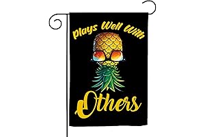 Personalized Upside Down Pineapple Garden Flag: Plays Well with Others