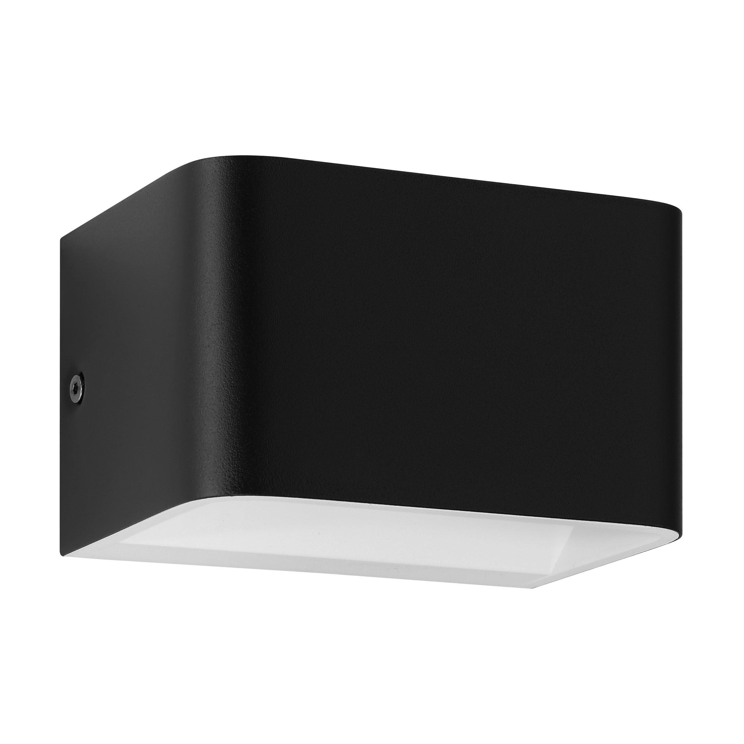 EGLO LED Wandleuchte Sania 4, Up und Down Leuchte | Wandlampe aus Aluminium in Schwarz und Weiß, Wandspot für Flur und Wohnzimmer, warmweiß, 13 x 8 cm